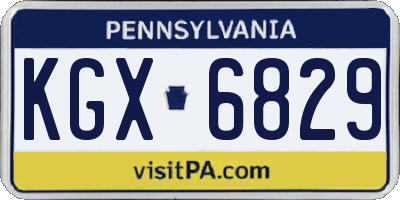PA license plate KGX6829