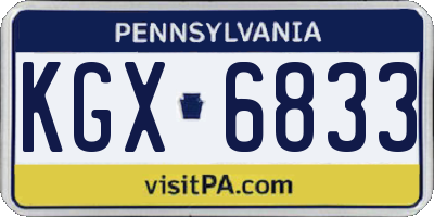 PA license plate KGX6833