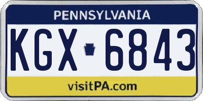 PA license plate KGX6843