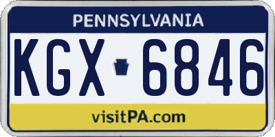 PA license plate KGX6846