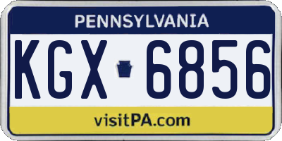 PA license plate KGX6856