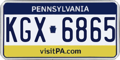 PA license plate KGX6865