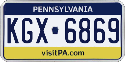 PA license plate KGX6869