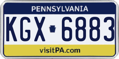 PA license plate KGX6883