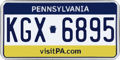 PA license plate KGX6895