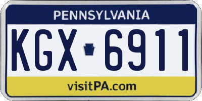 PA license plate KGX6911