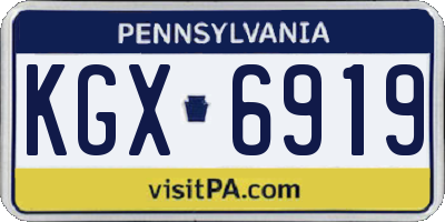 PA license plate KGX6919