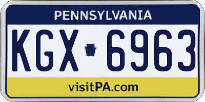 PA license plate KGX6963