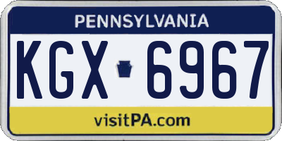 PA license plate KGX6967