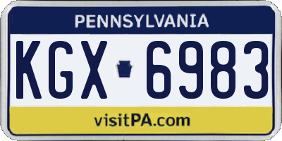 PA license plate KGX6983