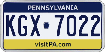 PA license plate KGX7022
