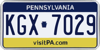 PA license plate KGX7029