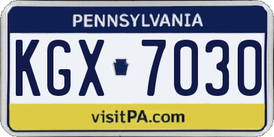 PA license plate KGX7030