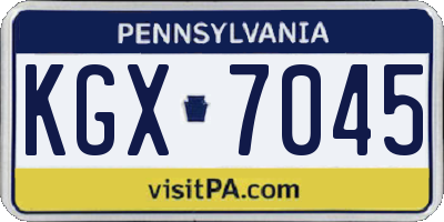 PA license plate KGX7045