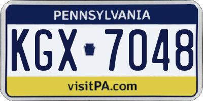 PA license plate KGX7048