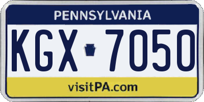 PA license plate KGX7050