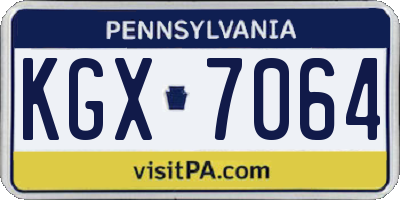 PA license plate KGX7064