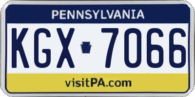 PA license plate KGX7066
