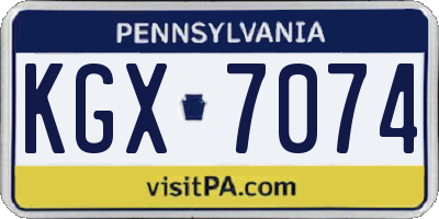 PA license plate KGX7074