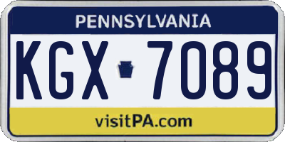 PA license plate KGX7089