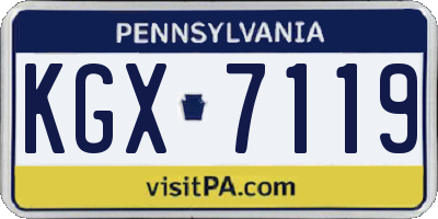 PA license plate KGX7119