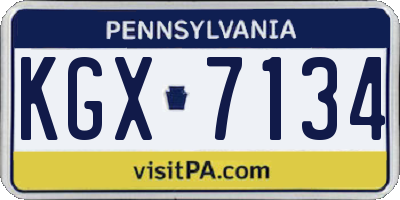 PA license plate KGX7134