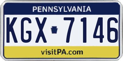 PA license plate KGX7146