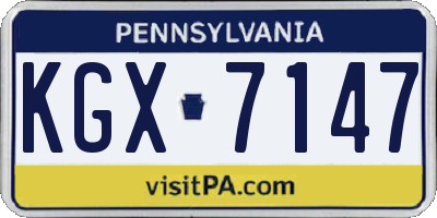 PA license plate KGX7147