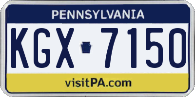 PA license plate KGX7150