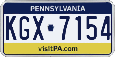 PA license plate KGX7154