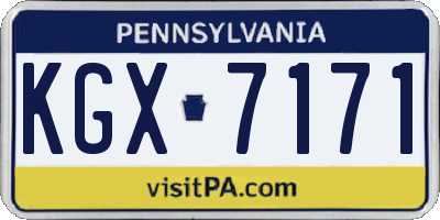 PA license plate KGX7171