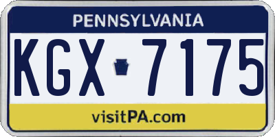 PA license plate KGX7175