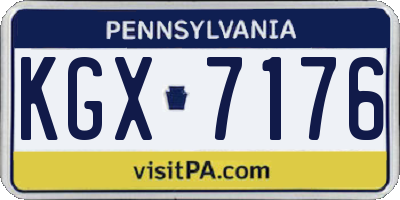 PA license plate KGX7176