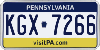 PA license plate KGX7266