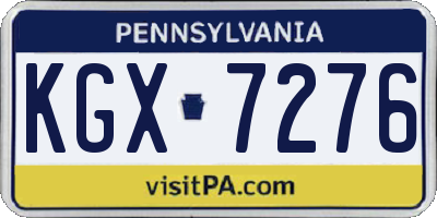 PA license plate KGX7276