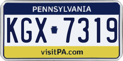 PA license plate KGX7319