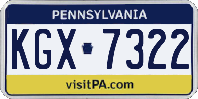 PA license plate KGX7322