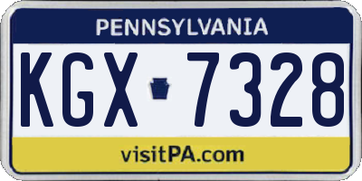 PA license plate KGX7328