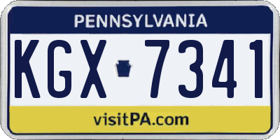 PA license plate KGX7341