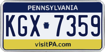 PA license plate KGX7359