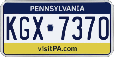 PA license plate KGX7370