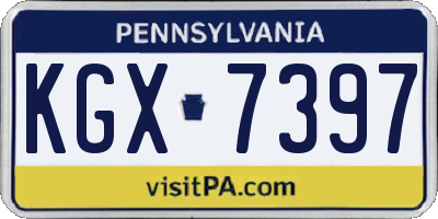 PA license plate KGX7397
