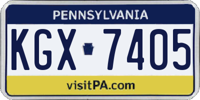 PA license plate KGX7405