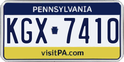 PA license plate KGX7410