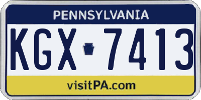PA license plate KGX7413