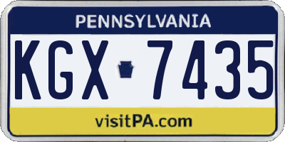 PA license plate KGX7435