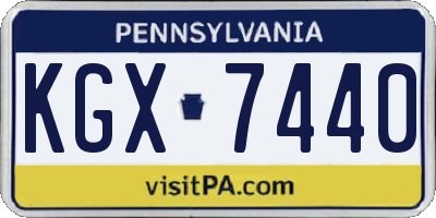 PA license plate KGX7440