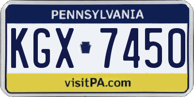 PA license plate KGX7450