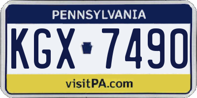 PA license plate KGX7490