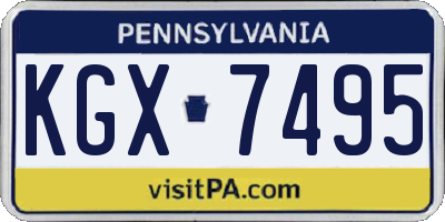 PA license plate KGX7495